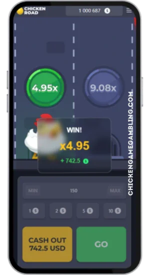 Chicken Road – gevinstskærm med x4.95